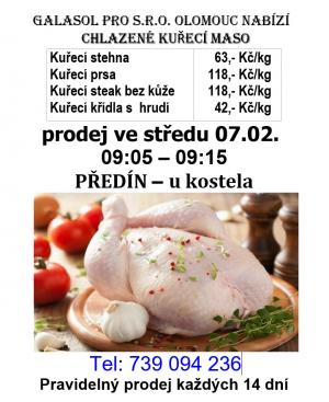 Prodej chlazeného kuřecího masa