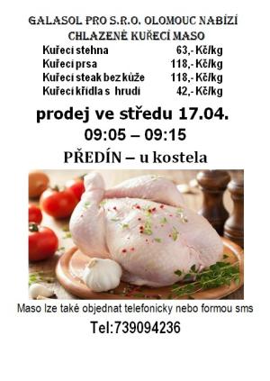 Chlazené kuřecí maso 17.4.2024