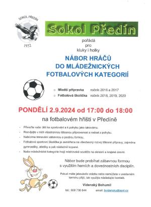 Nábor hráčů do mládežnických fotbalových kategorií